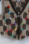 YANYAN KNITS 24 Autumn and Winter Firework Shrink Vest YYK-YYW24-1171-ZONGYANMAI Brown/Oatmeal
